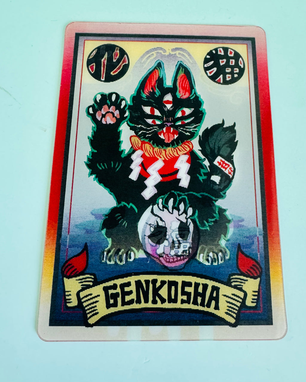 Lucky cat - mad cat 2D hologram card by Genkosha