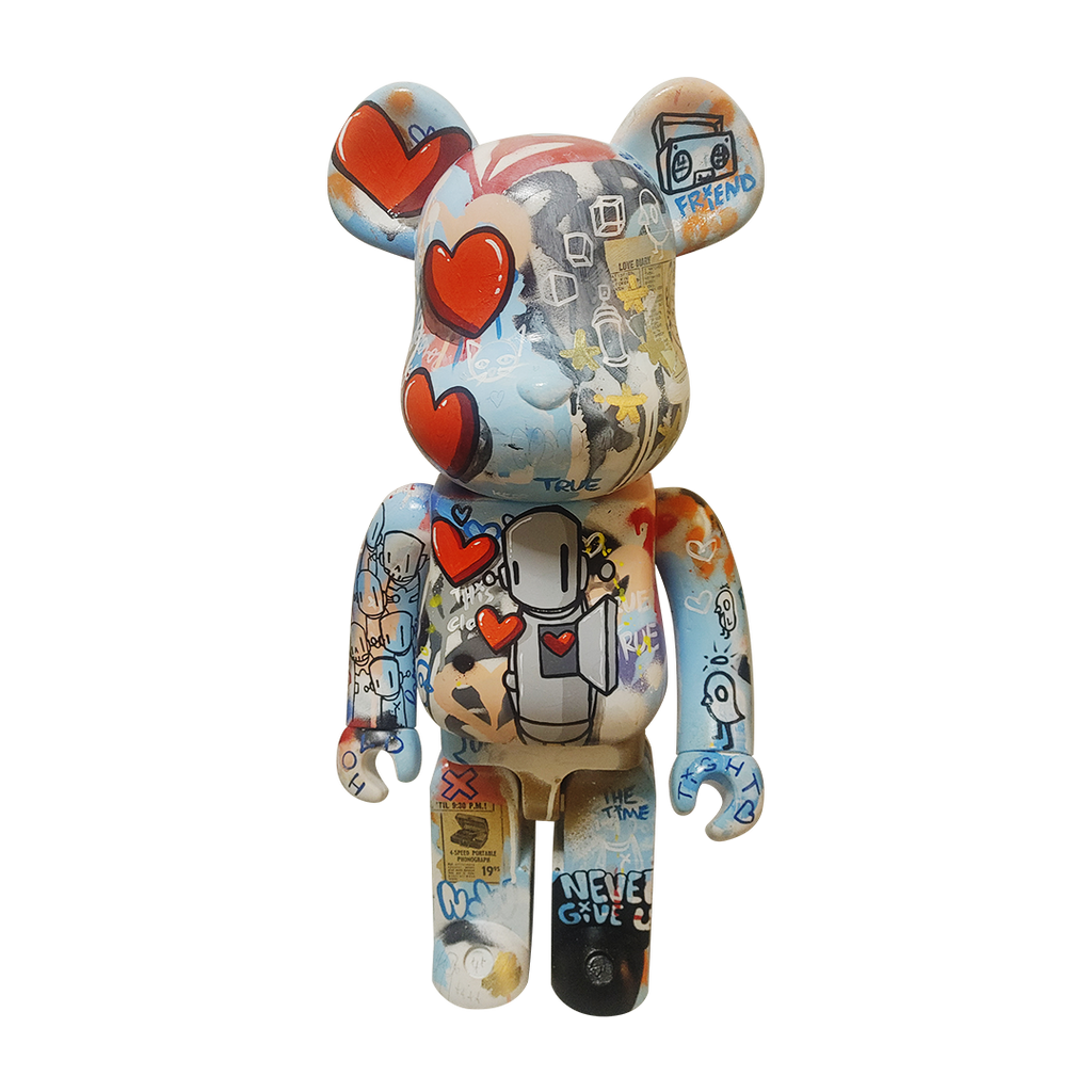 "Bear With Me" 1000% Bearbrick by ChrisRWK - Valentines Show Exclusive 74 *Message Before Purchasing*
