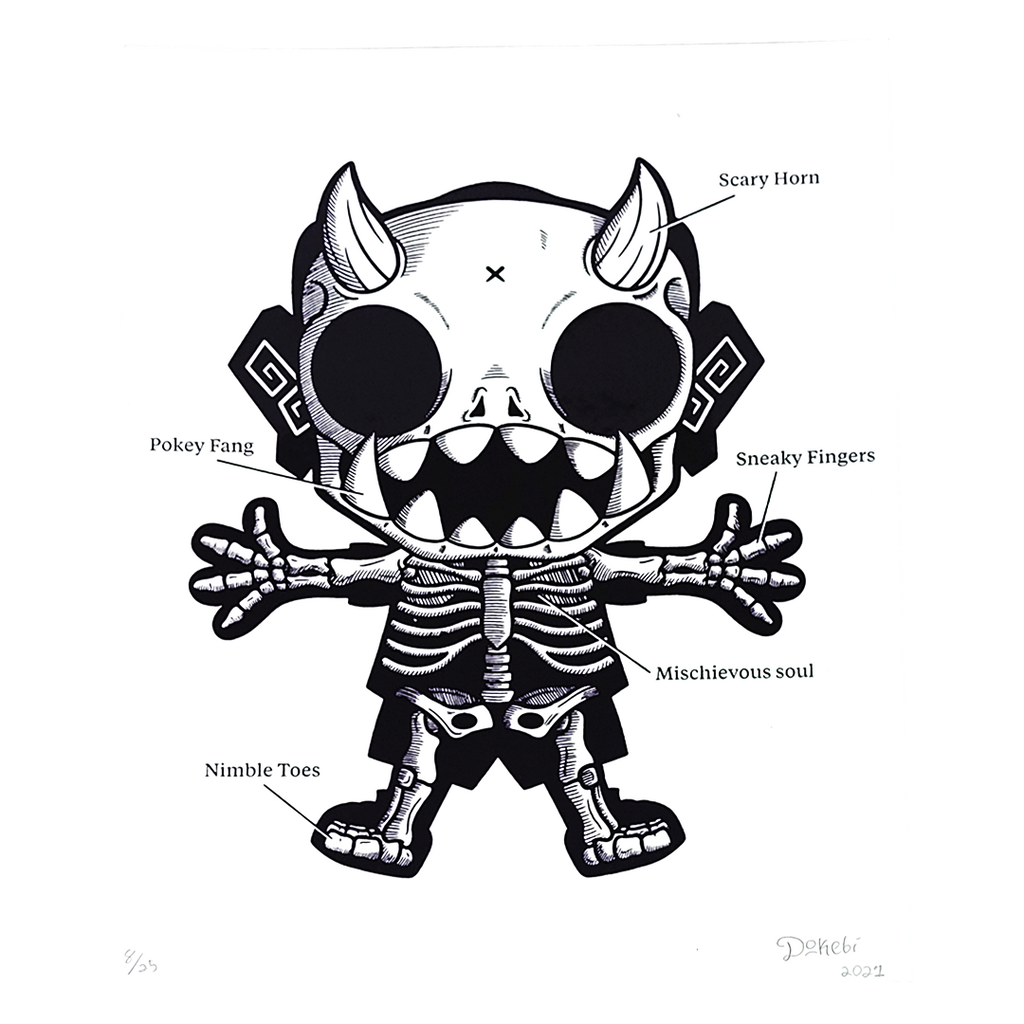 NYCC Exclusive Doke-Bones Print (Maroon) by Chris Dokebi