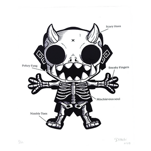 NYCC Exclusive Doke-Bones Print (Maroon) by Chris Dokebi